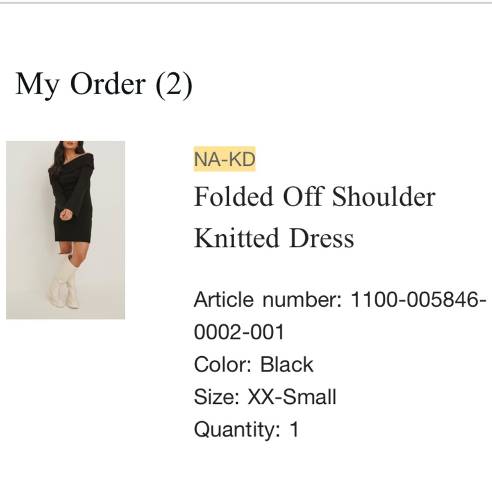 Na-Kd Knitted Fold Over Bell-Sleeve Mini Dress Size XXS - Picture 9 of 11